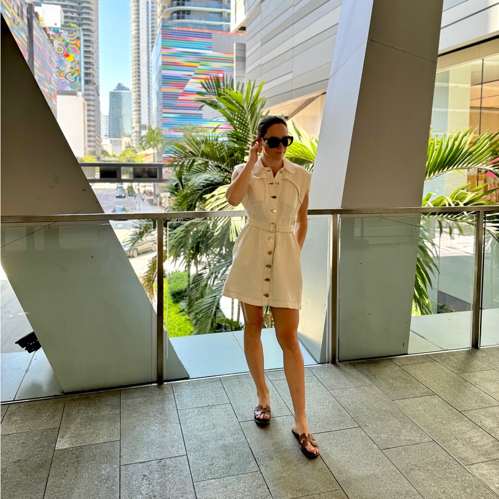 Acler Westcroft Belted Cotton-Linen Mini Dress | US 4
